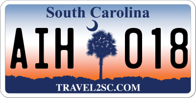 SC license plate AIH018