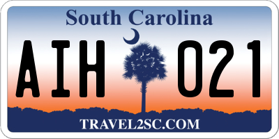 SC license plate AIH021