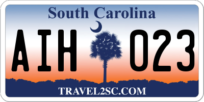 SC license plate AIH023