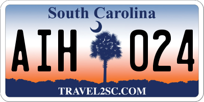 SC license plate AIH024