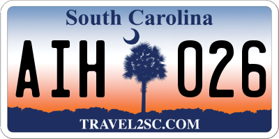 SC license plate AIH026