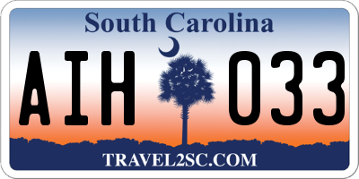 SC license plate AIH033