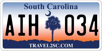 SC license plate AIH034