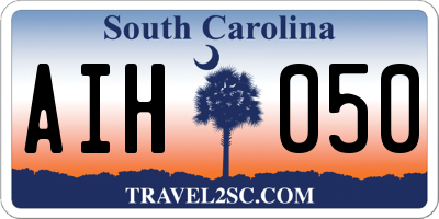 SC license plate AIH050