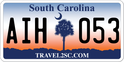 SC license plate AIH053