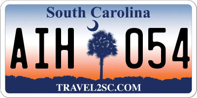 SC license plate AIH054