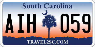 SC license plate AIH059