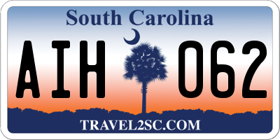SC license plate AIH062