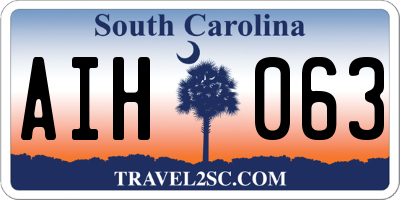 SC license plate AIH063