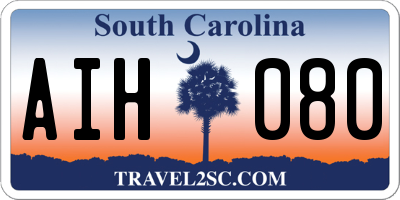 SC license plate AIH080