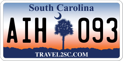 SC license plate AIH093