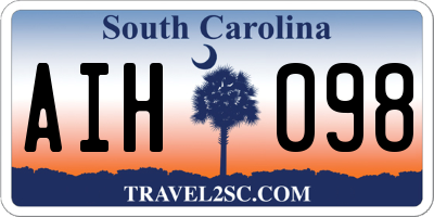 SC license plate AIH098