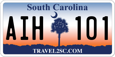 SC license plate AIH101