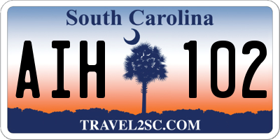 SC license plate AIH102