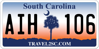 SC license plate AIH106