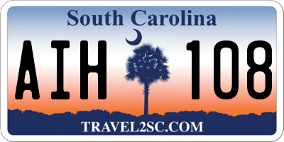 SC license plate AIH108