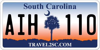 SC license plate AIH110