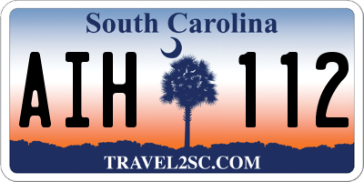 SC license plate AIH112