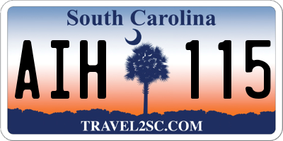 SC license plate AIH115