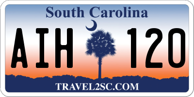 SC license plate AIH120