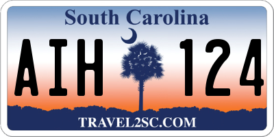 SC license plate AIH124