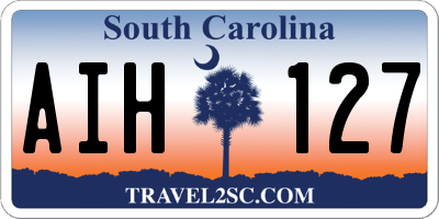 SC license plate AIH127