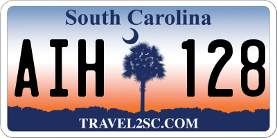 SC license plate AIH128