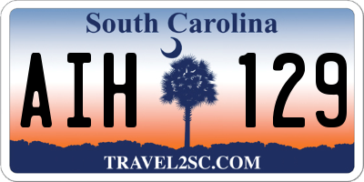 SC license plate AIH129