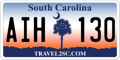 SC license plate AIH130