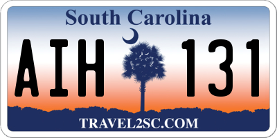 SC license plate AIH131