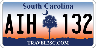 SC license plate AIH132