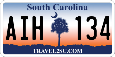 SC license plate AIH134