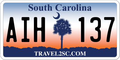 SC license plate AIH137