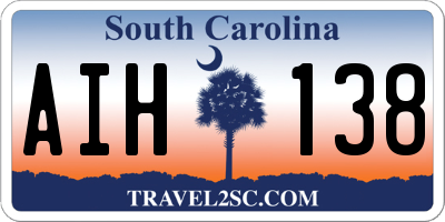 SC license plate AIH138