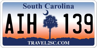 SC license plate AIH139