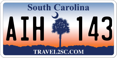 SC license plate AIH143