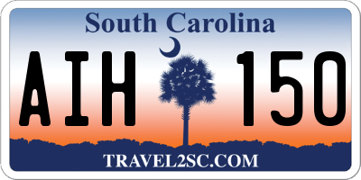 SC license plate AIH150