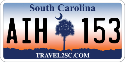 SC license plate AIH153