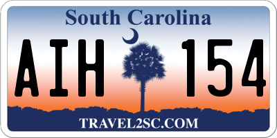 SC license plate AIH154