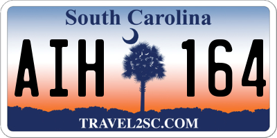 SC license plate AIH164