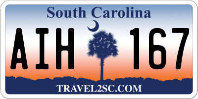 SC license plate AIH167