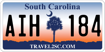 SC license plate AIH184