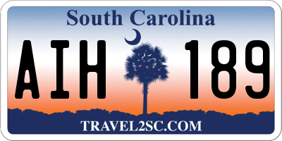 SC license plate AIH189