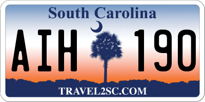 SC license plate AIH190