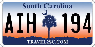 SC license plate AIH194