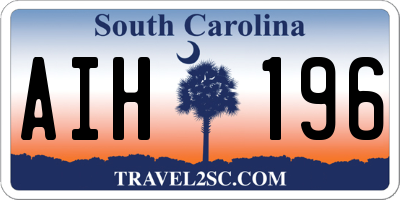 SC license plate AIH196