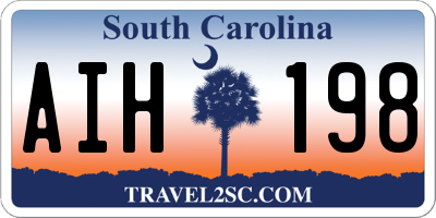 SC license plate AIH198