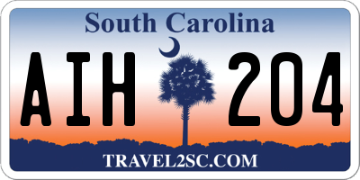 SC license plate AIH204