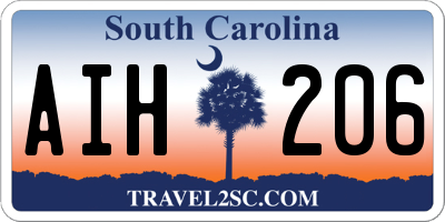 SC license plate AIH206
