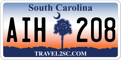 SC license plate AIH208